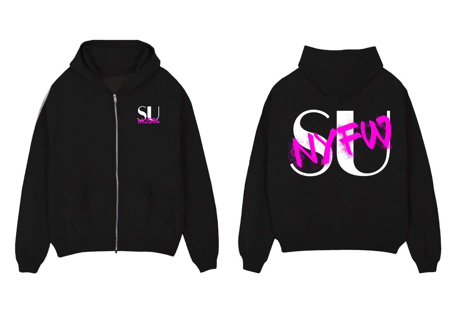 SU NYFW Graffiti Zip Up Hoodie